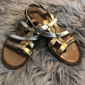 Ugg Leather Sandals Gold & Silver Like New